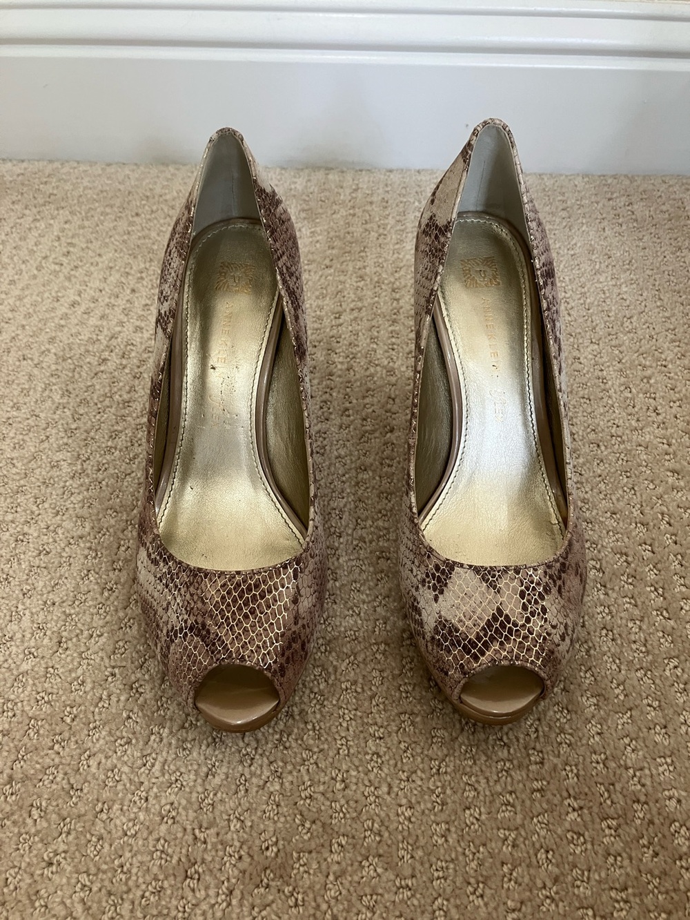 Reptile pumps with metallic shimmer